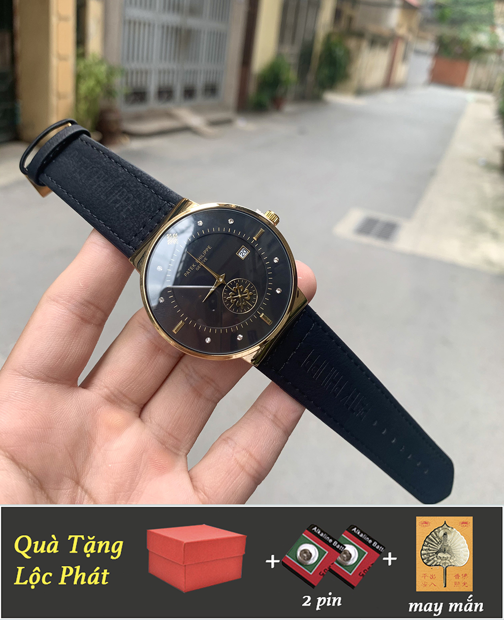 Đồng hồ nam chạy kim rốn dây da cao cấp