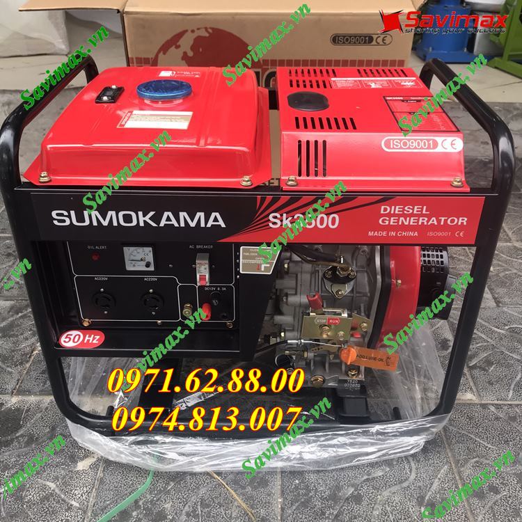 [Trả góp 0%]Máy Phát Điện Chạy Dầu 3Kw Sumokama SK3500