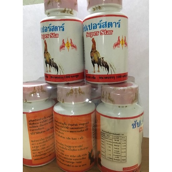 SUPER STAR thuốc bổ gân gối cho gà đá 1 HỘP 100 VIÊN gà chọi ,gà chiến,chiến kê,thuốc bồi bổ gà đá