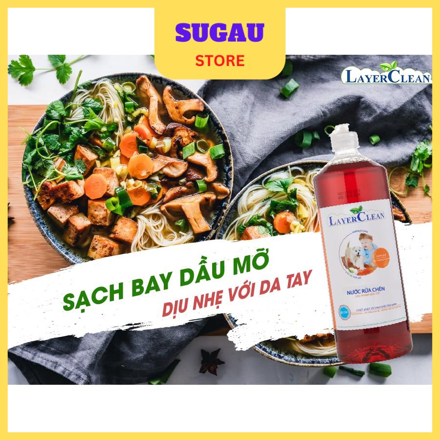 Nước rửa bát hữu cơ Layer Clean 800ml Quế, hương hồng
