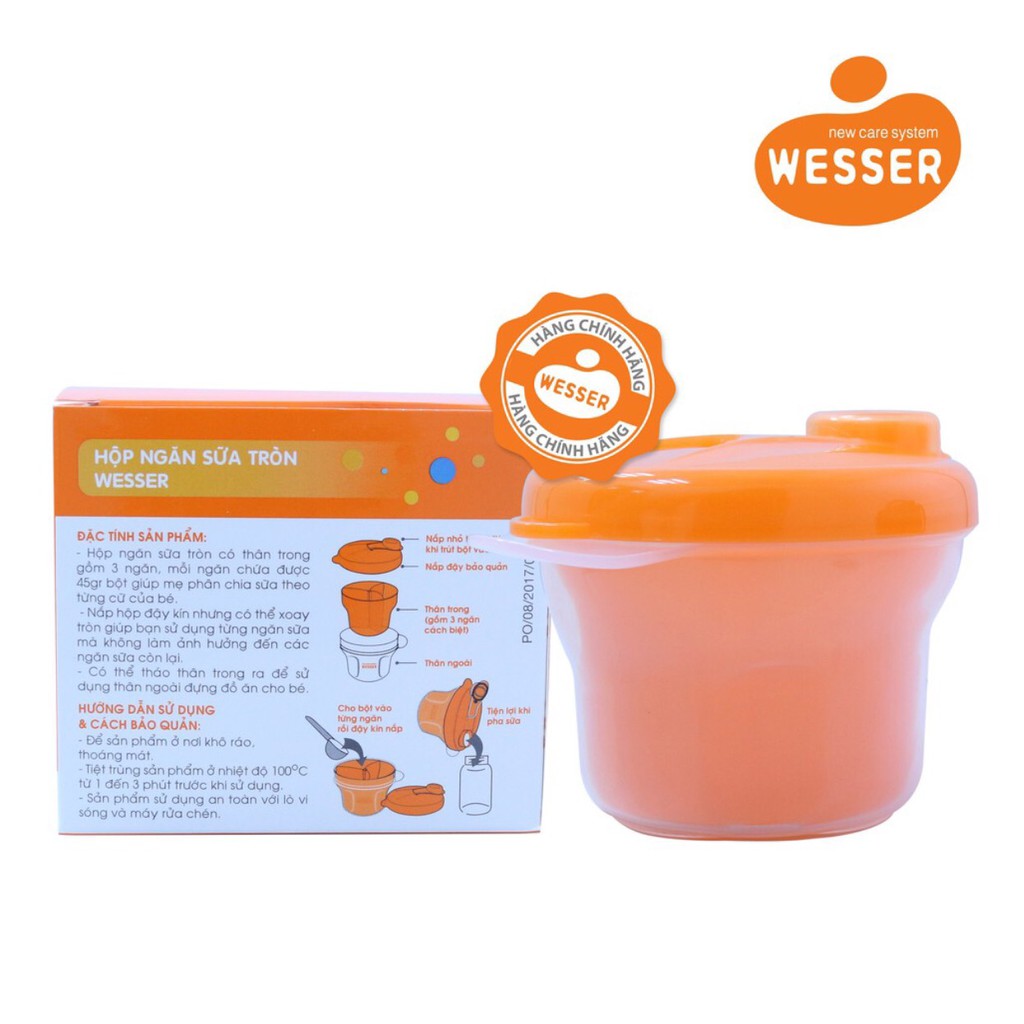 Hộp chia sữa 3 ngăn Wesser