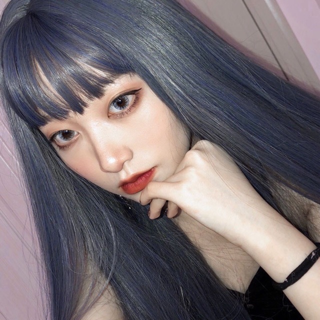 Tóc giả thẳng 😘FREESHIP🥰 z7007 xanh khói
