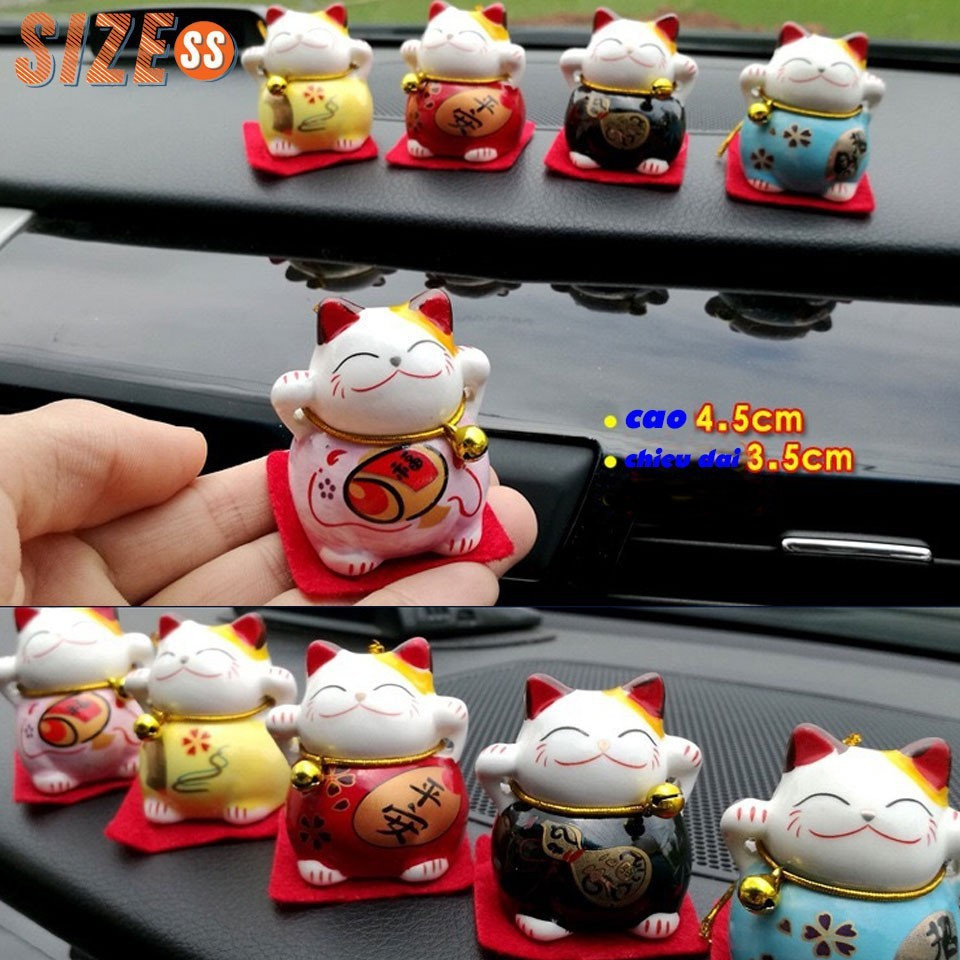 Bộ tượng sứ 5 chú mèo may mắn