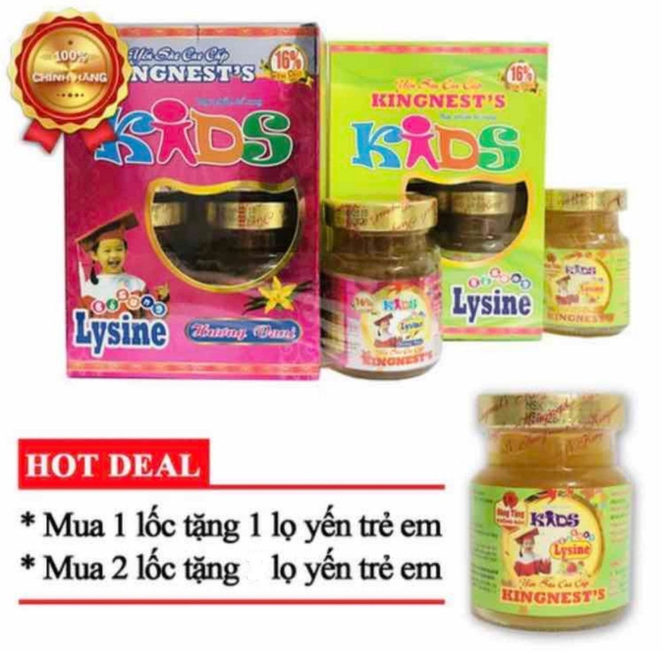 [HCM][Mua 1 lốc Tặng 1 hủ ] Yến sào cho trẻ biếng ăn Kingnests Kids 16% yến tổ cao cấp giúp trẻ ăn ngon hơn thông minh 70ml