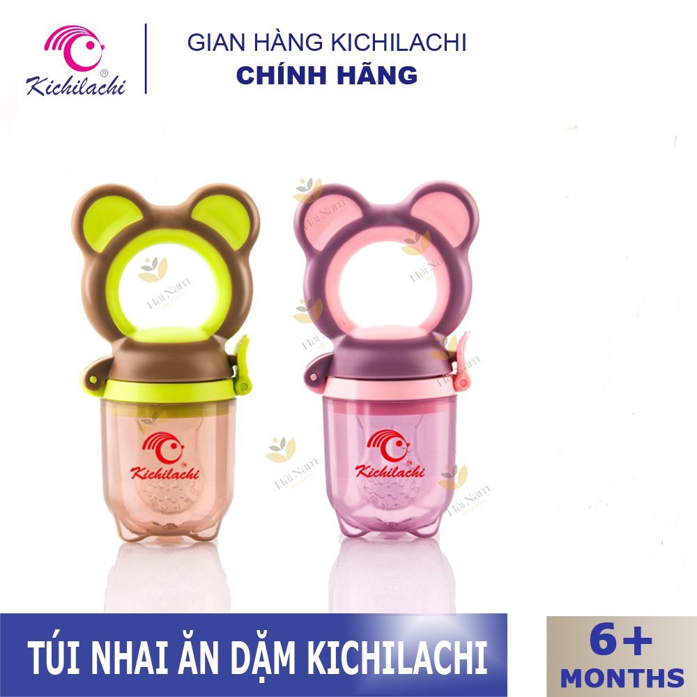 (FREESHIP ĐẾN 50k) (Có 3 size núm nhai + kẹp xích) Túi nhai ăn dặm không BPA an toàn cho Bé Kichilachi Kichi NAM3