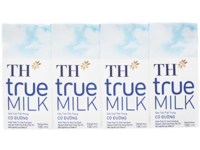 1lốc sữa TH True Milk có đường 110ml/180ml( lốc 4 hộp: