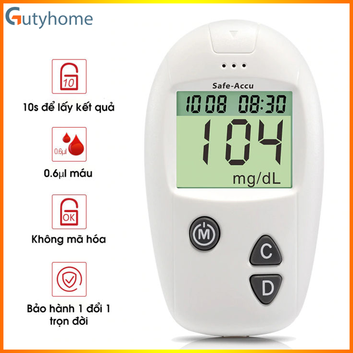 Máy đo đường huyết Safe Accu Sinocare chính hãng đo tiểu đường