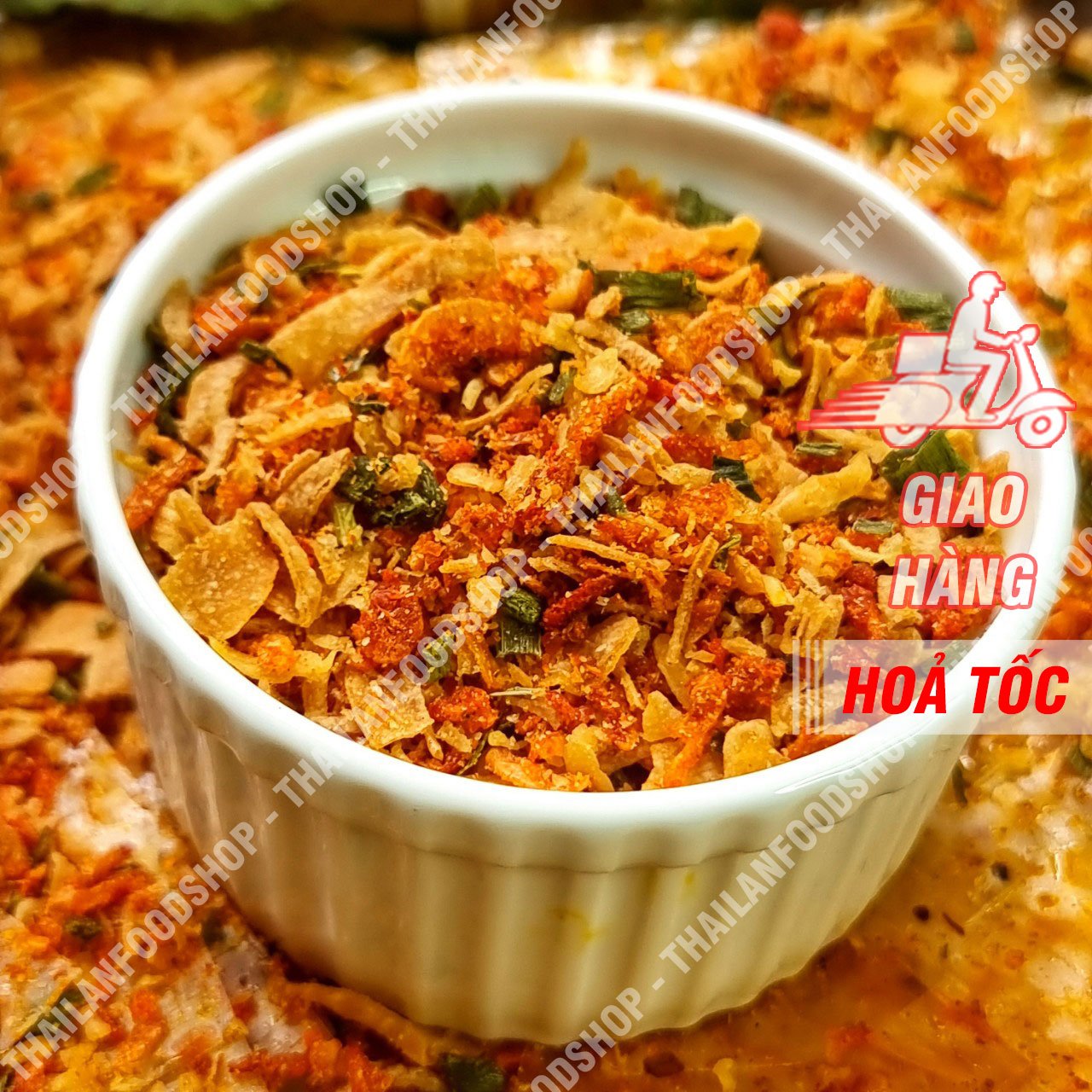 Bánh Tráng Sate Muối Tôm Hành Phi Hộp 340gr - 360gr