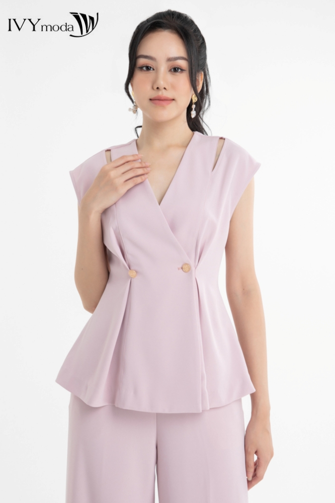 [SINH NHẬT SALE XỊN | VOUCHER GIẢM 100K - MUA 3 GIẢM THÊM 10%] Áo Peplum xẻ vai IVY moda MS 16M7696