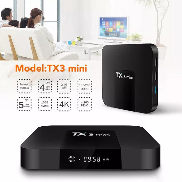 [kèm khiển giọng nói] Android Tivi Box Tanix TX3 Mini - Ram 2GB Rom 16GB wifi 5g 2.4g Android 9.0 - Bluetooth 4.0 Android TV Box TX3