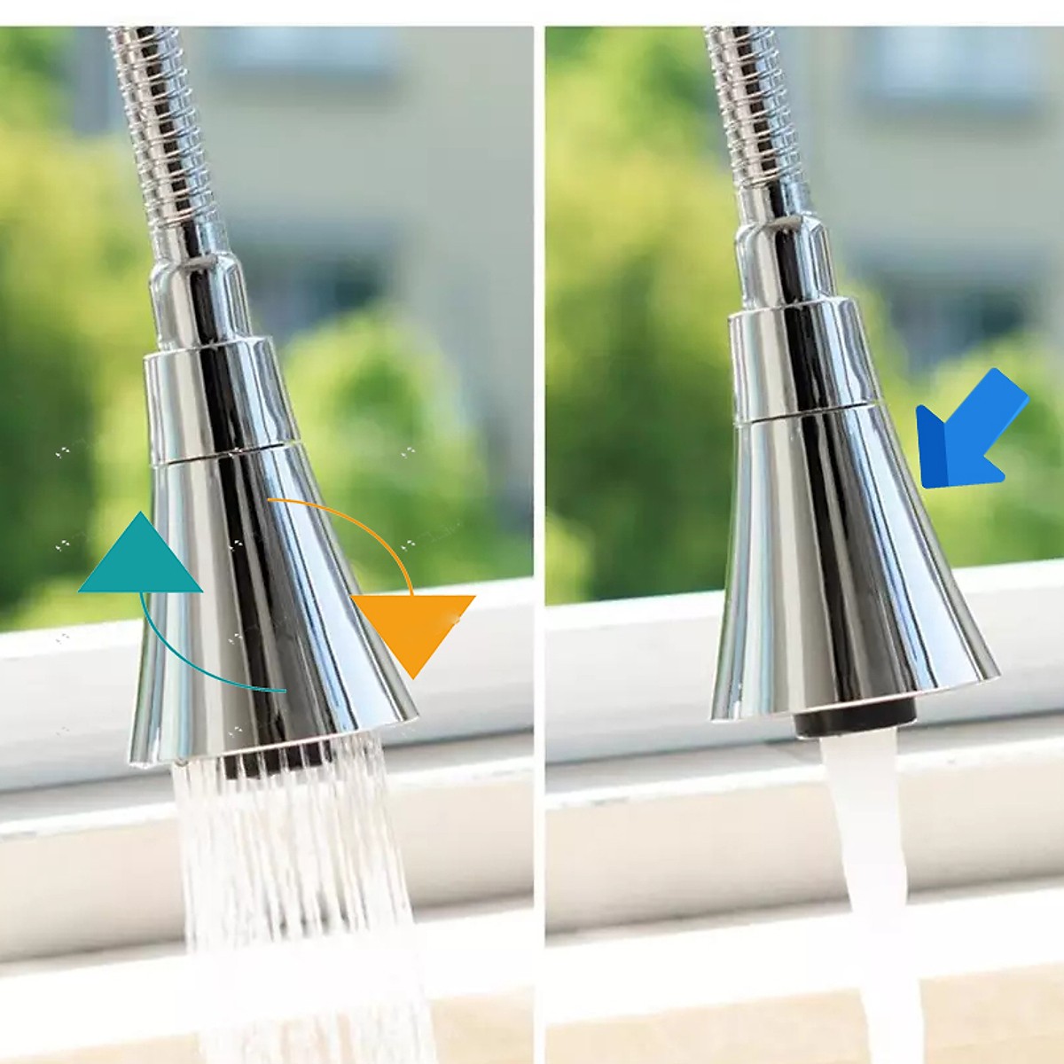 Đầu Vòi rửa chén Tăng Áp,Tạo Bọt, Xoay đổi kiểu.