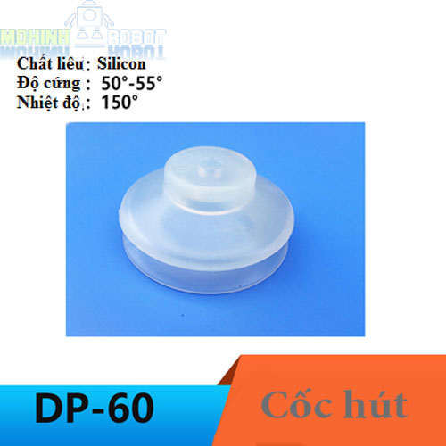 Núm hút chân không SMC 2 lớp đầu lắp 8mm silicon trắng
