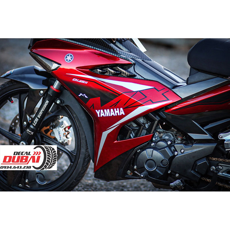 Tem Trùm Xe Exciter 150 MX King Đỏ Đô Đen Đẹp Lạ