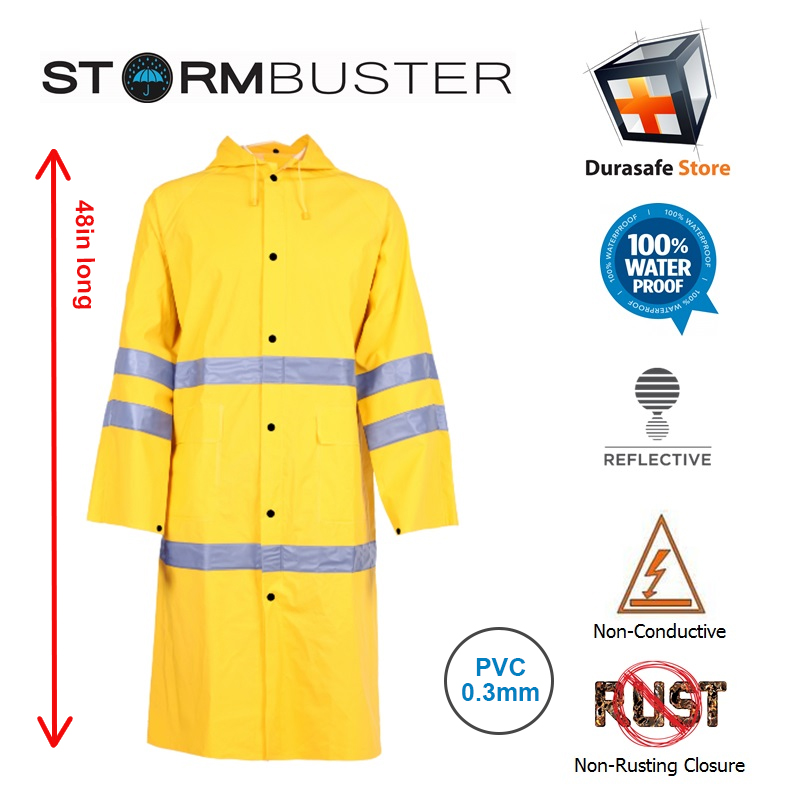 ÁO MƯA PHẢN QUANG STORMBUSTER RAINCOAT THIẾT KẾ THÔNG MINH MÀU VÀNG/ DÃY PHẢN QUANG BẠC SIZE M
