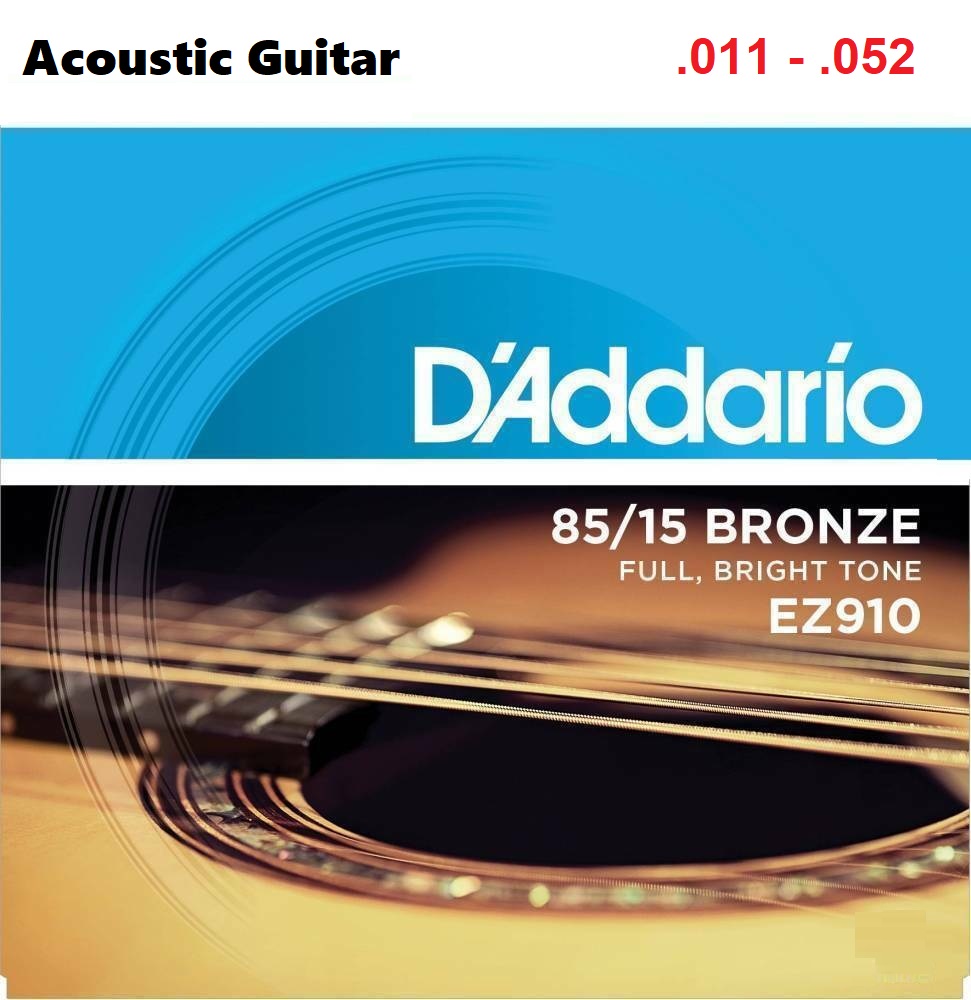 Bộ Dây Đàn Acoustic Guitar Cỡ 11 (.011-.052) - Dây Đàn Guitar Acoustic D'Addario EZ910 Size 11 - D'Addario EZ910