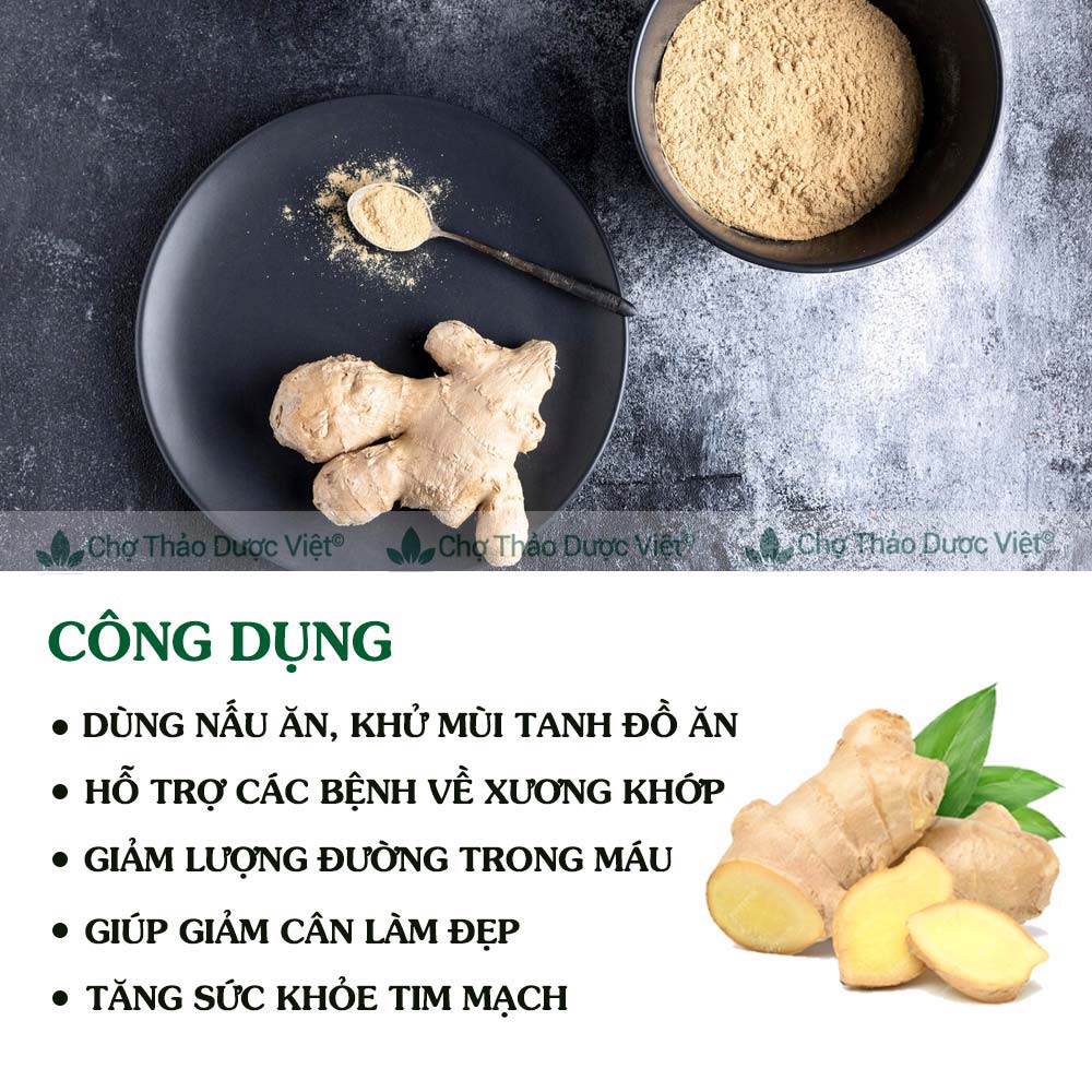 Bột gừng 100g, nguyên chất, cay, thơm, mịn, gia vị nấu ăn, pha trà, giải cảm, tăng sức đề kháng
