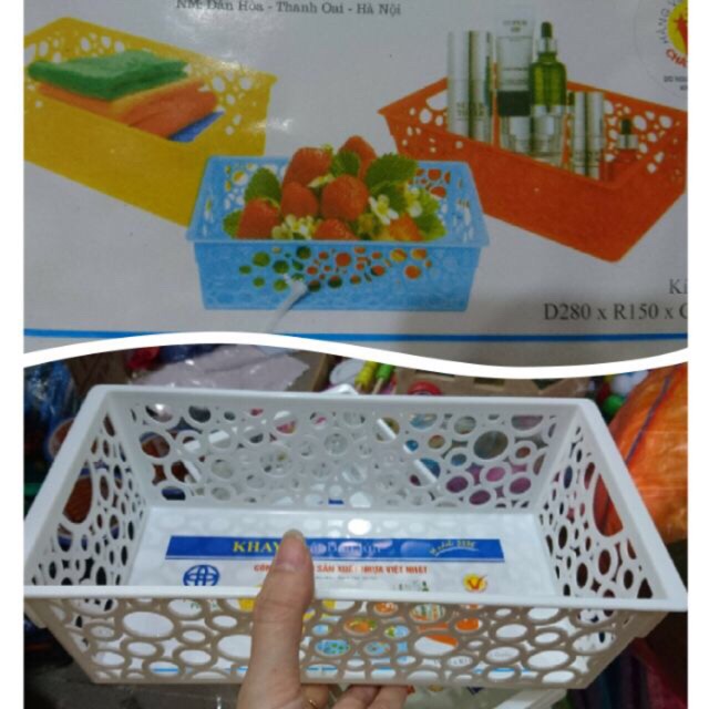Khay Nhựa Đa Năng Nhật Bản 28x15cm (Hình Chữ Nhật)