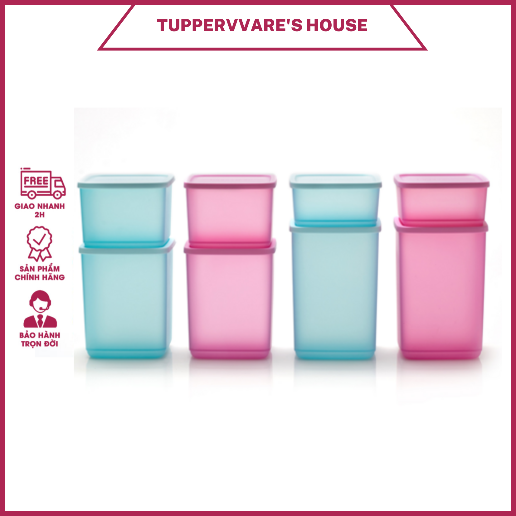 Bộ hộp bảo quản thực phẩm Tupperware Pop Fiesta (08 hộp)