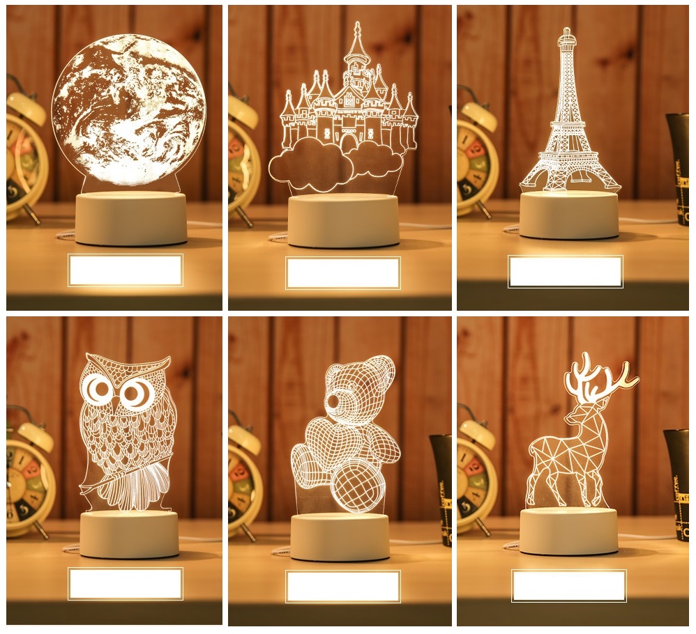 ĐÈN NGỦ 3D LED PHẢN CHIẾU NHIỀU HÌNH CỰC ĐẸP - ( Đèn 3 chiều #Đèn ngủ 3D #Đèn ngủ để bàn #Đèn ngủ cute#Đèn LED 3D #Đèn trang trí  #Den LED 3D #Den trang tri )