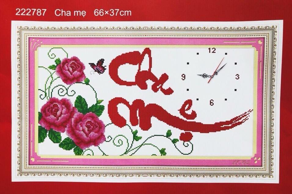 Tranh thêu chữ thập Đồng hồ 222787-kt66x37cmSiêu thị tranh thêu