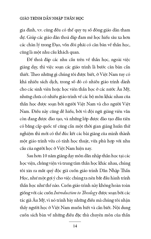 GIÁO TRÌNH DẪN NHẬP THẦN HỌC
