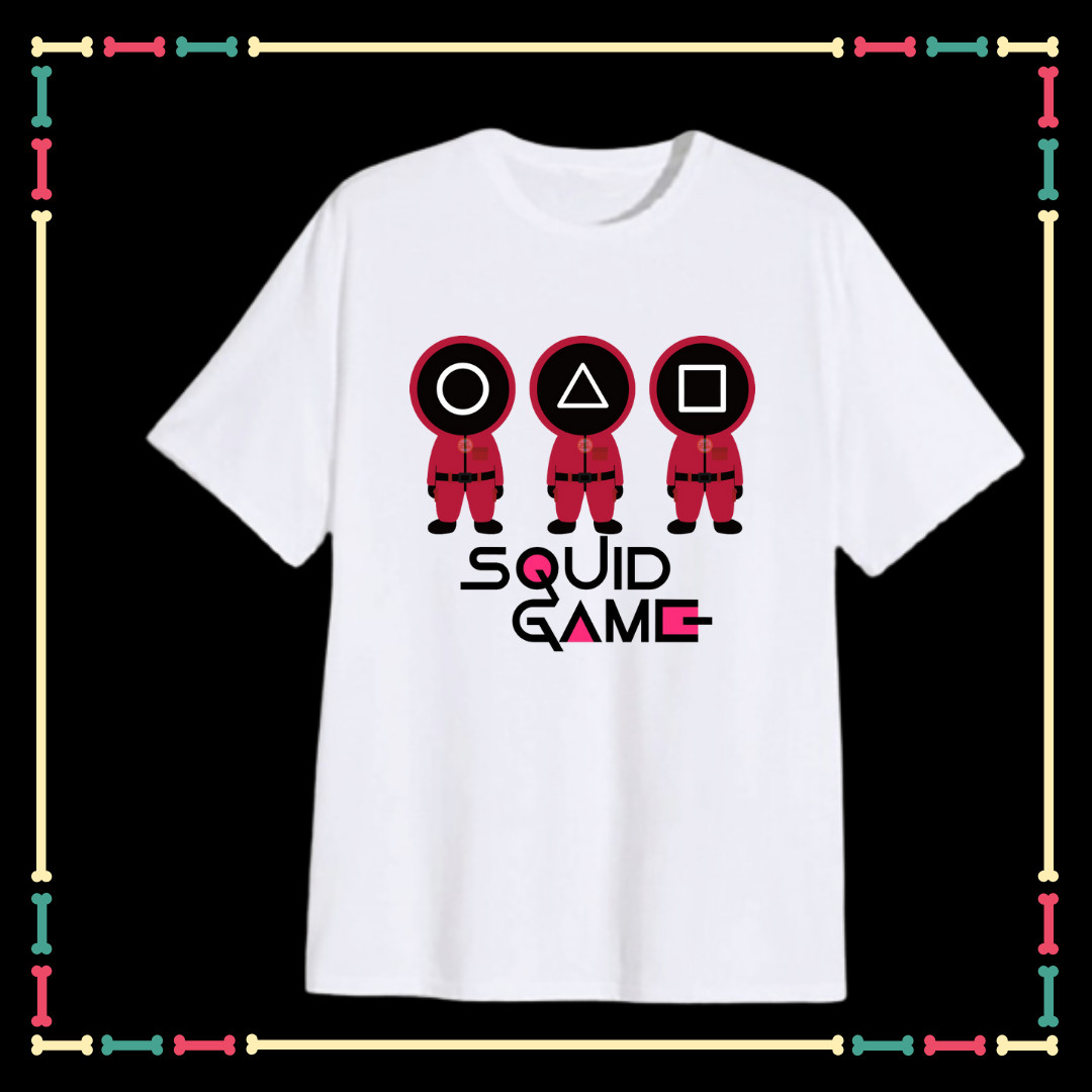 Áo thun Trò Chơi Con Mực Squid Game cho trẻ em đủ size áo từ 10kg đến 90kg