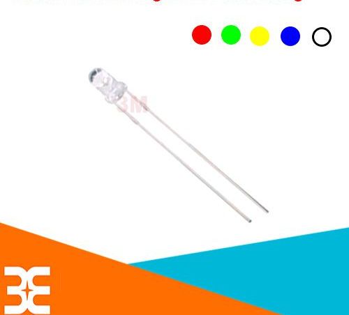 Led Đơn Siêu Sáng 3mm Gói 100 Bóng - Chân Dài (Ánh Sáng Tinh Khôi)