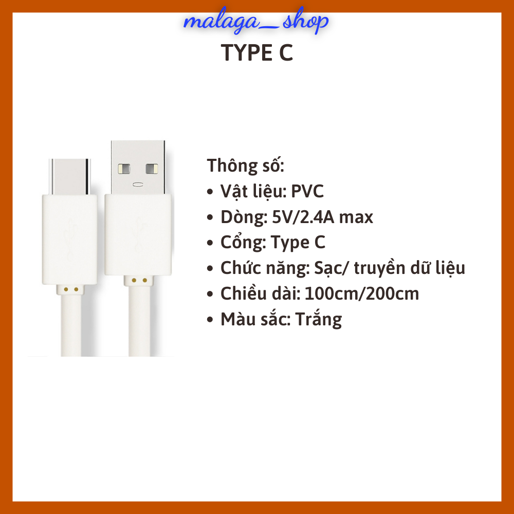 Dây cáp sạc điện thoại, sạc nhanh, cổng sạc USB ra type C micro usb lightning
