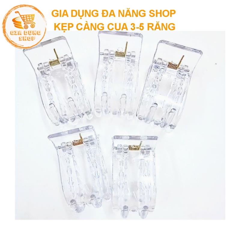 (Combo of 3) Quality 3-Tooth, 5-Tooth Smooth Crab Claw Hair Clips