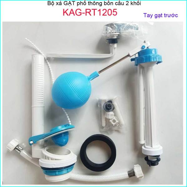 Bảng giá Bộ xả bàn cầu gạt  cấp phao xanh KAG-RT1205 trọn bộ, bộ xả bồn cầu tay cầu gạt  Dococer trọn bộ 2 khối cầu phổ thông