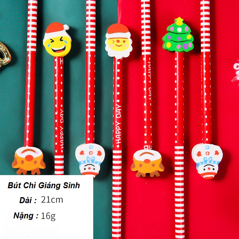 20 Chiếc Bút Chì Đầu Tẩy Giáng sinh