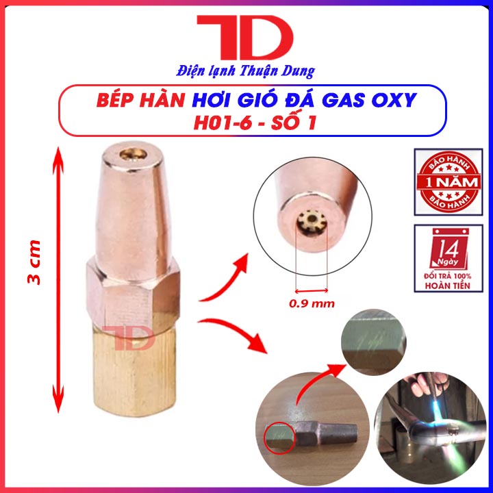 Bép hàn hơi h01-6, béc hàn hàn gió đá gas oxy, 5 loại, điện lạnh thuận dung