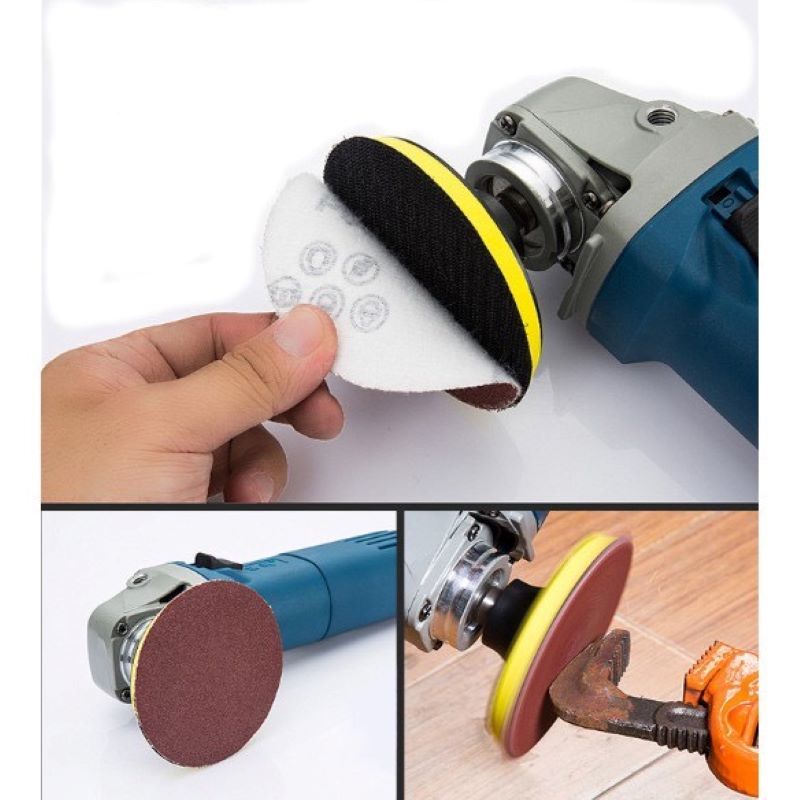Giấy nhám tròn mịn thô chà gỗ giấy ráp dính 100mm ( giá 10c)