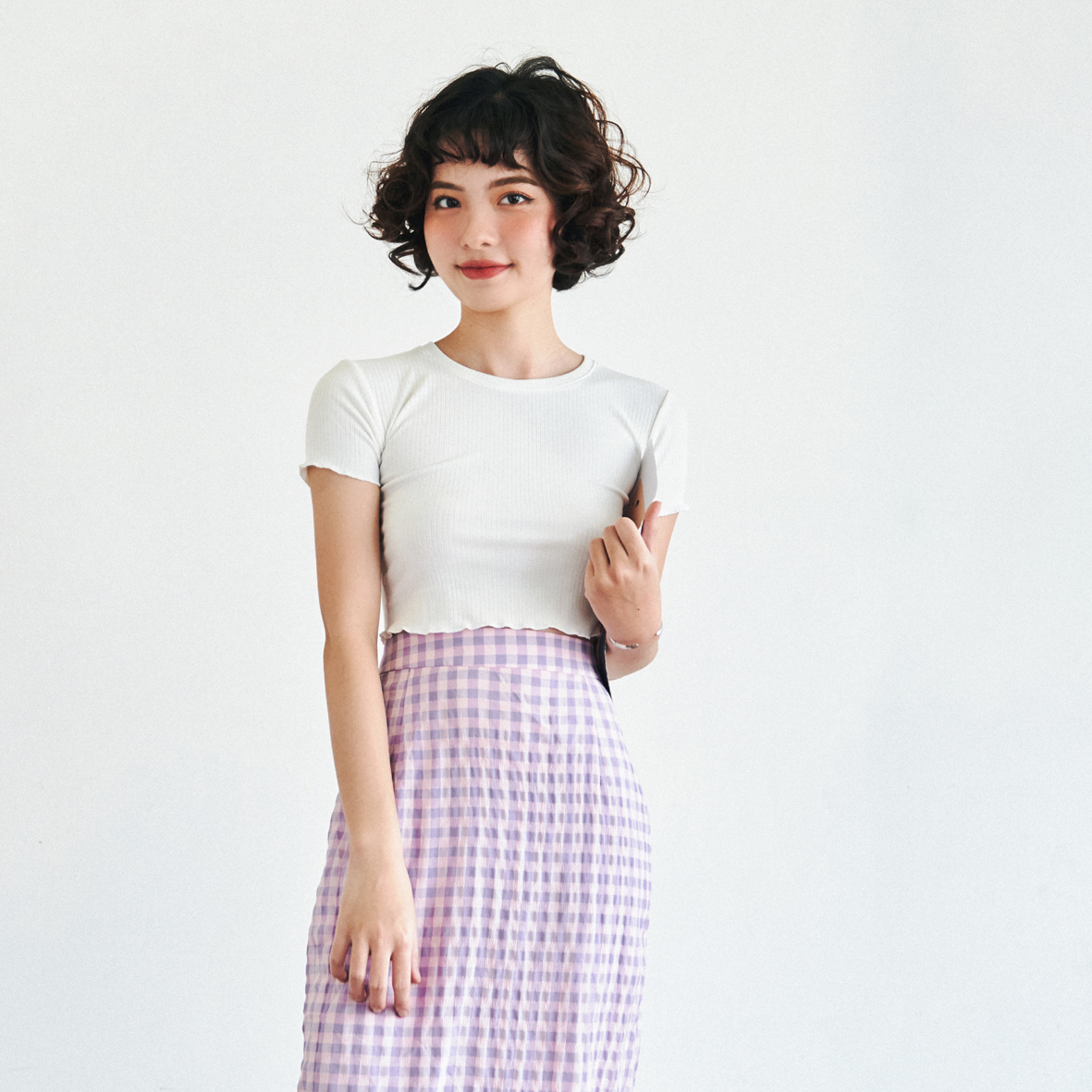 BLEUBIRD Áo Crop Top Thun Tăm Basic Crop Top