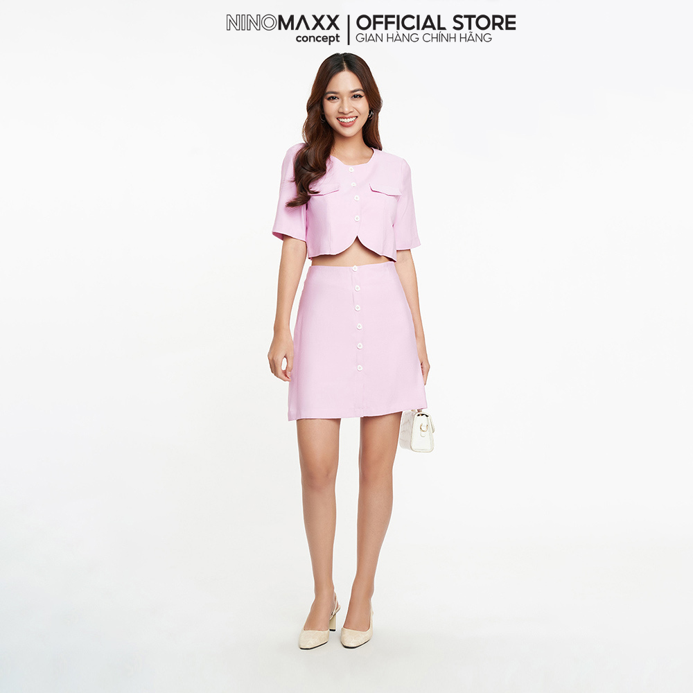 [CÒN SIZE S] Set Áo Và Váy Linen Nữ Hồng Pastel N&M Thương Hiệu NINOMAXX 2203047