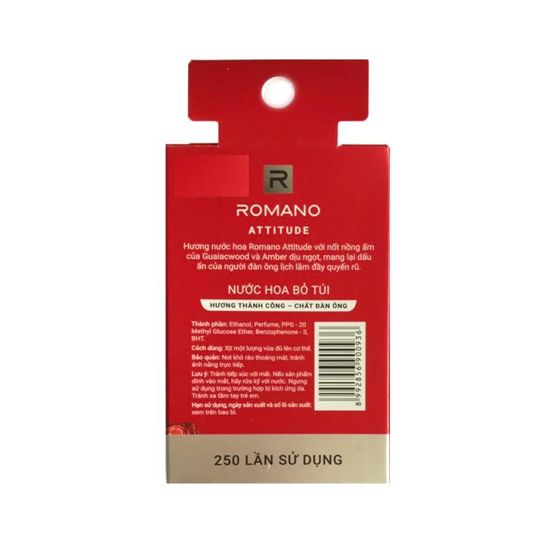 [HCM]Romano - Nước hoa bỏ túi hương  Attitude 18 ml