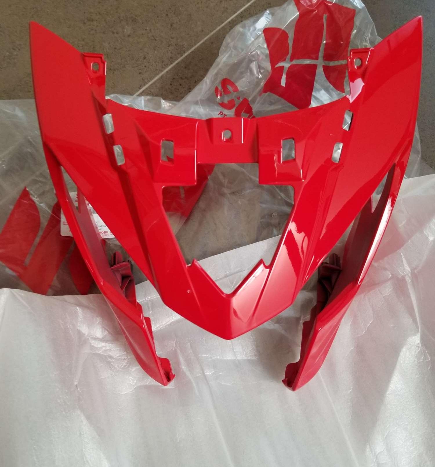 ốp chóa đèn trước satria fi và raider fi màu đỏ