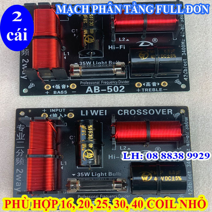 Cặp mạch phân tần 2 loa nhập khẩu cao cấp ab-502 - full đơn - giá 2 mạch