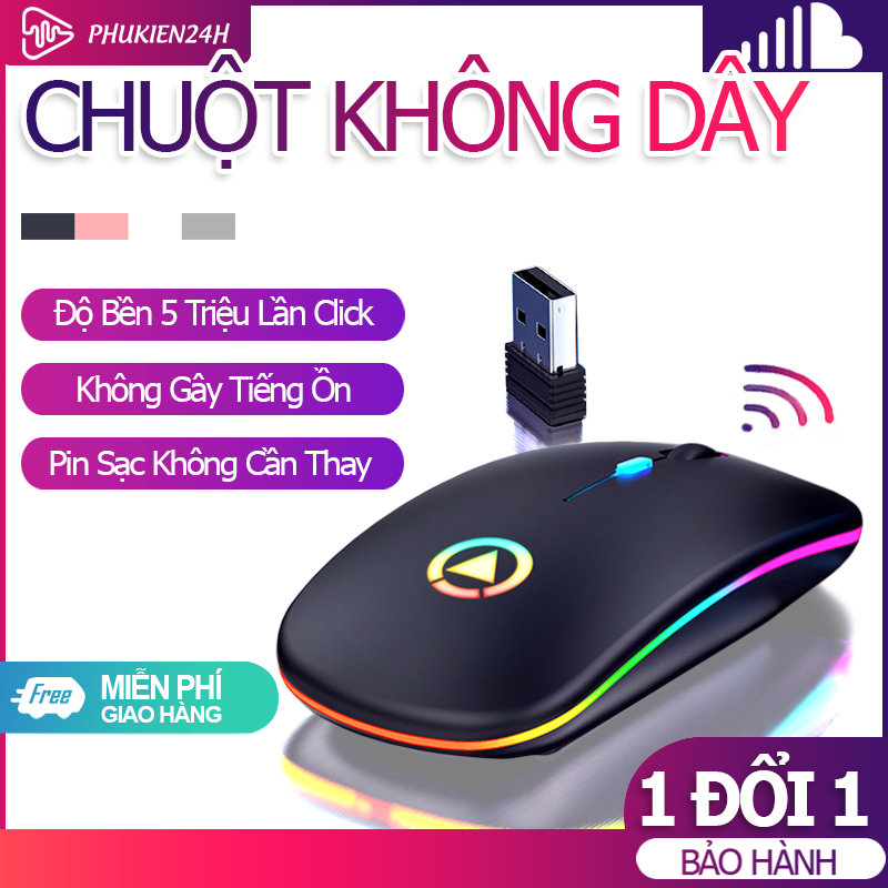 Bảng giá [Bảo Hành 06 Tháng] Chuột Không Dây Bluetooth+wireless M1 có led – Cảm biến nhạy -Lia mượt – Dùng cho Laptop PC TV Phong Vũ
