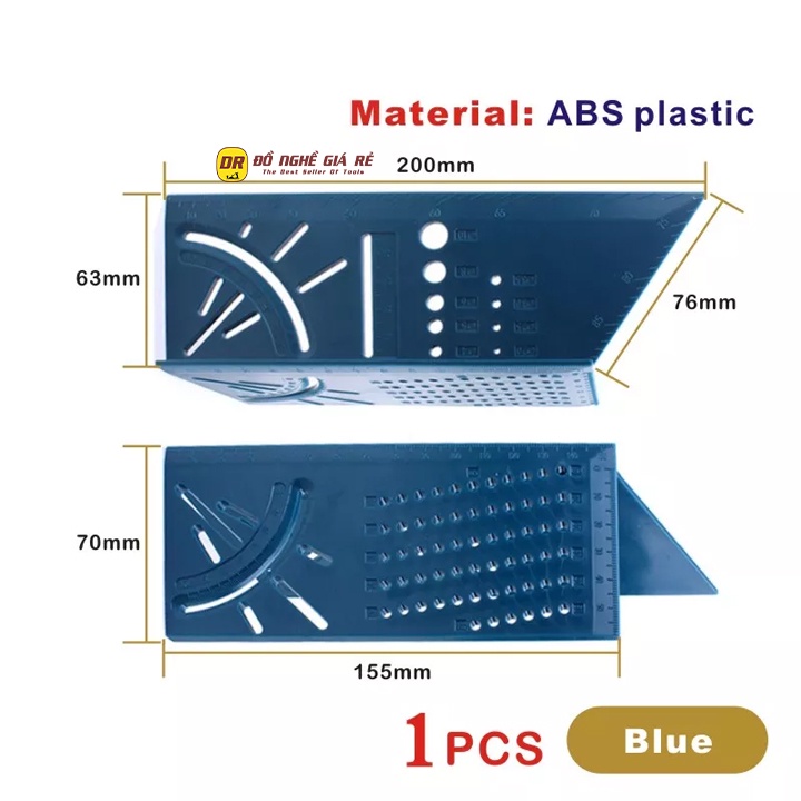 Thước đo góc 45 90 độ đa năng 3D dùng lấy dấu gỗ làm đồ mộc