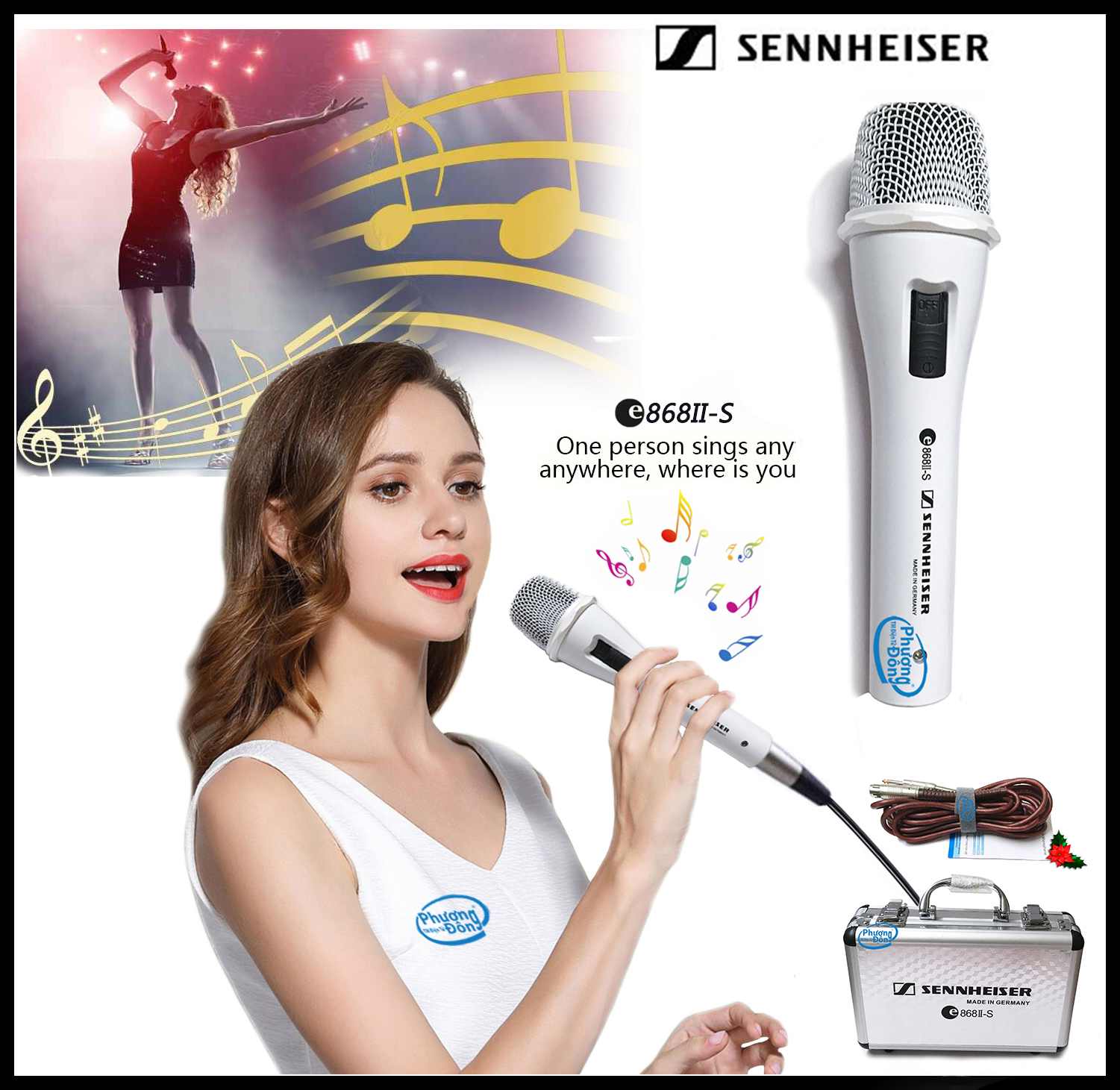 Micro Sennheiser E868II-S có dây karaoke cao cấp
