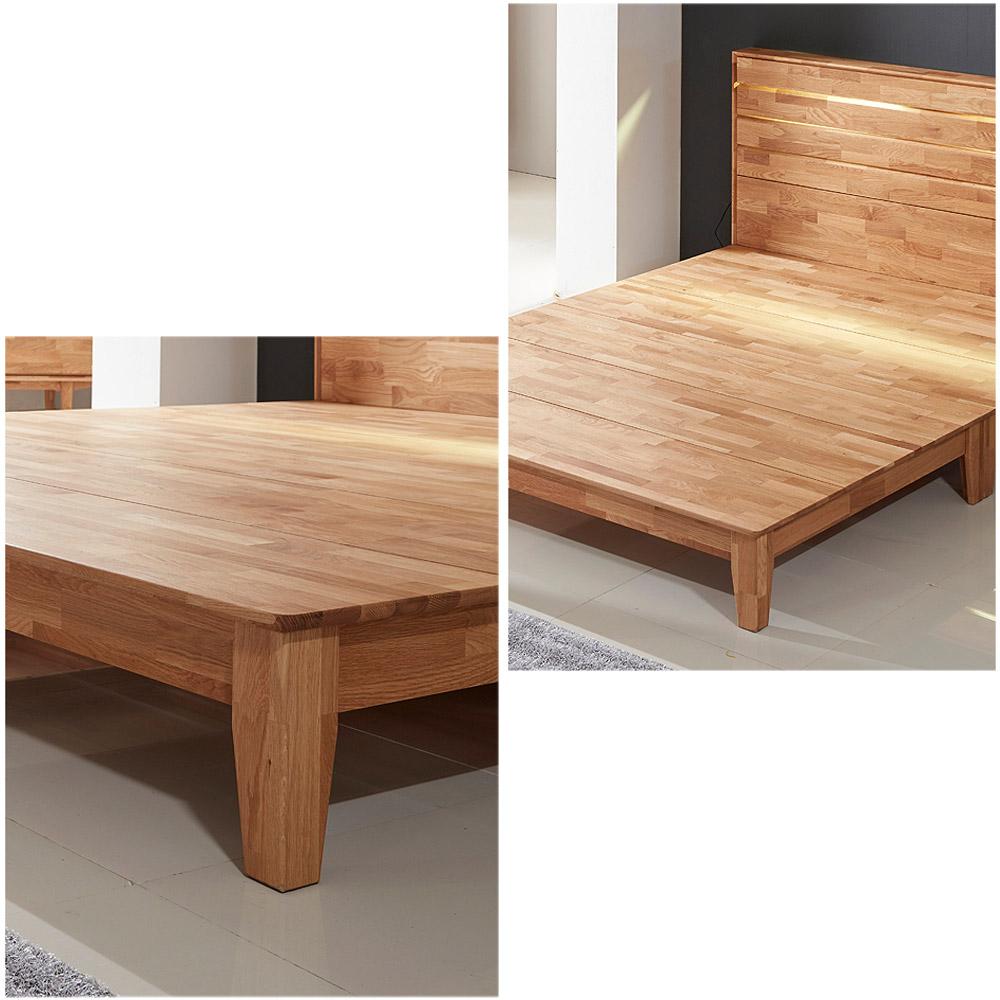 Giường đôi Calla gỗ cao su 2m0