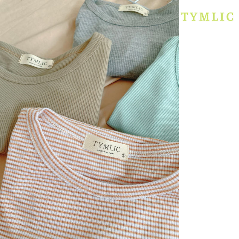 Áo Pull Gân Cổ Tròn Croptop 5 Màu TYMLIC