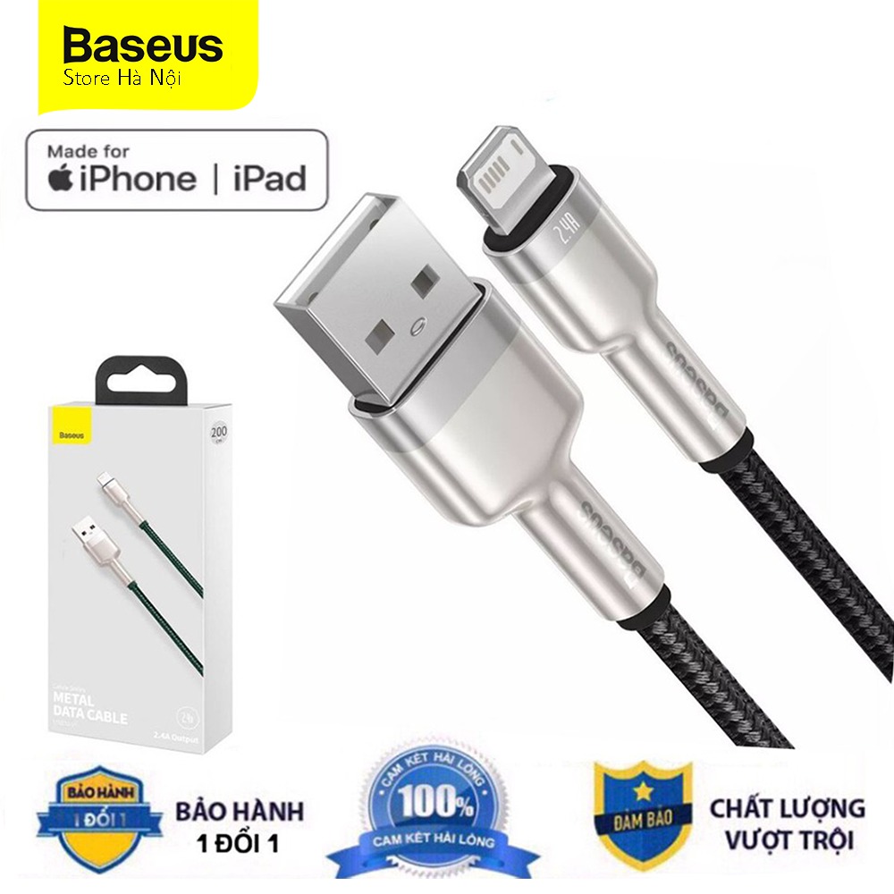Dây sạc iphone Baseus cao cấp cáp sạc dài 3m 2m 1m 23cm - Cáp sạc lightning ipad ip 13 12 11pro xsmax 7 8 plus ...