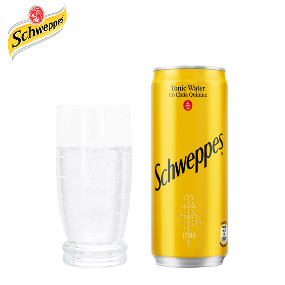 THÙNG 24 LON NƯỚC SODA TONIC WATER SCHWEPPES 320ML