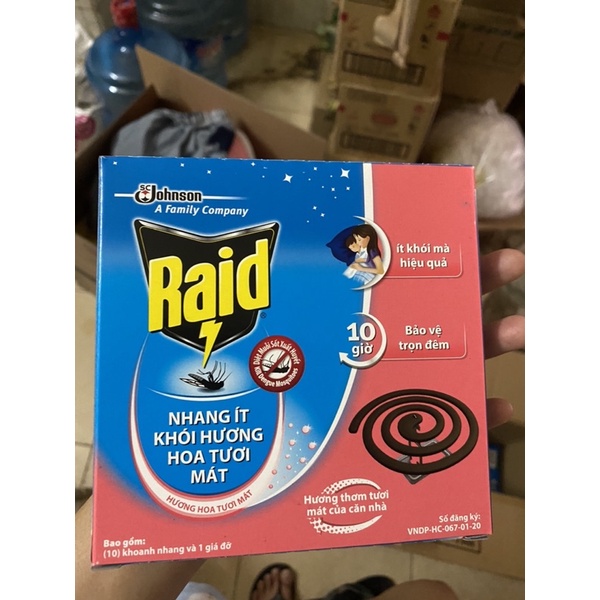 Nhang Muỗi Raid Ít Khói ( diệt muỗi/ côn trùng)