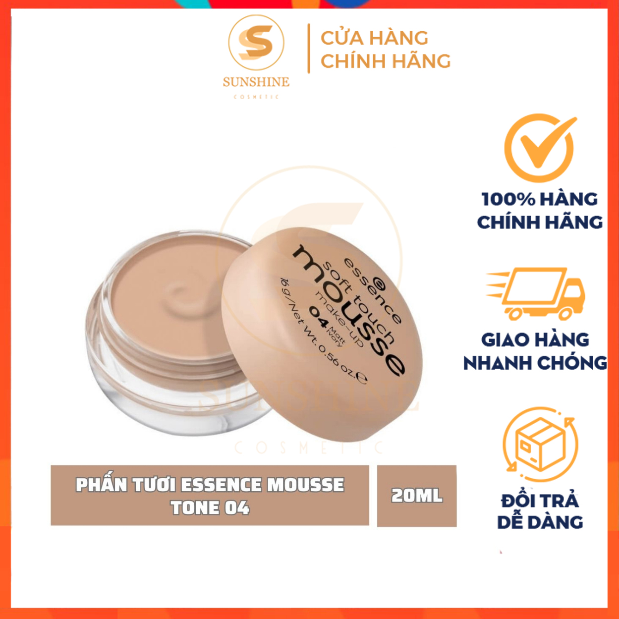 Phấn tươi ESSENCE MOUSSE ĐỨCSOFT TOUCH MOUSSE Phấn Phủ Kem nền Tệp Da