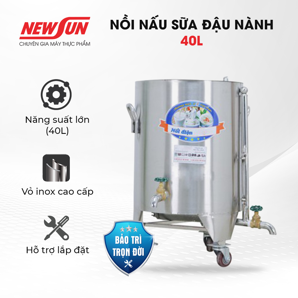 Nồi Nấu Sữa Đậu Nành Công Nghiệp NEWSUN 40L - Hàng Chính Hãng - Nấu Sữa Thơm Ngon