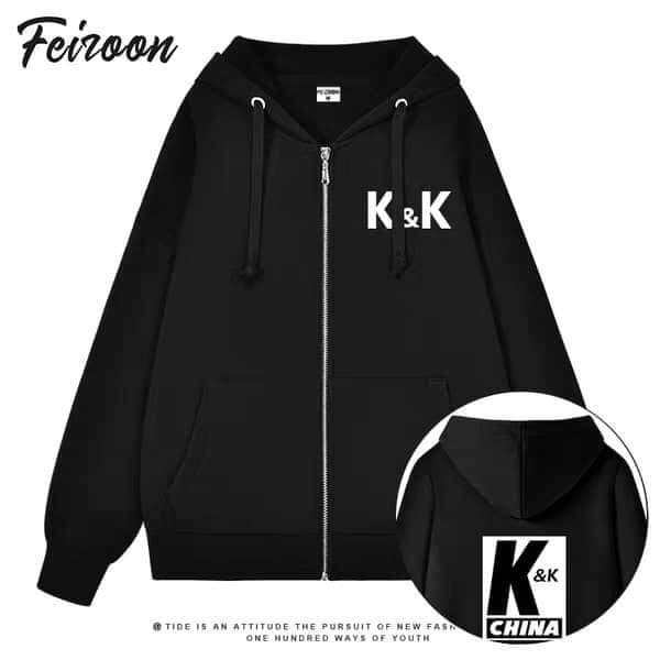 Áo khoác k&k, áo hoodie khóa k&k, áo khoác mũ k&k