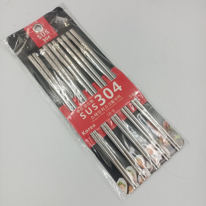 Set 5 Đôi Đũa Inox SUS 304 Đặc Ruột Cao cấp